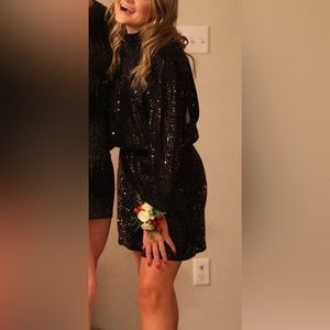 maje sequined black romper